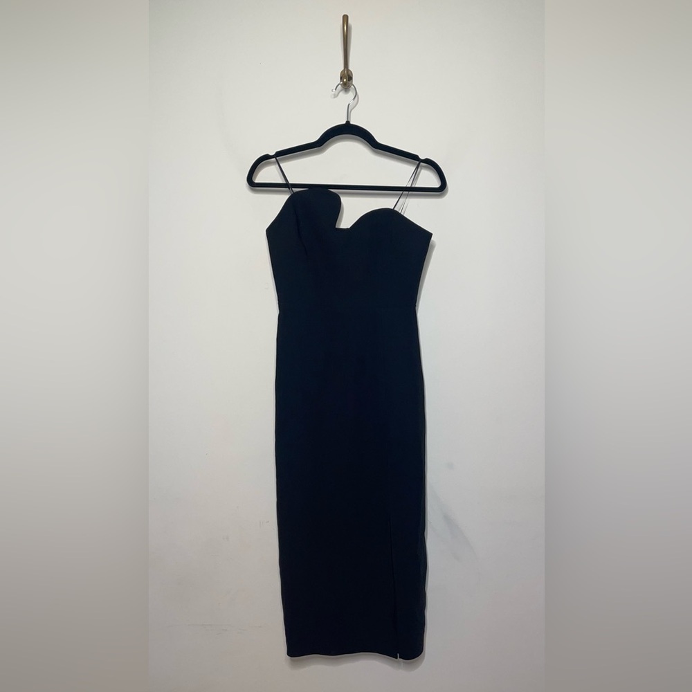 Amanda Uprichard X Revolve Strapless Puzzle Midi Dress in Black - Picture 4 of 7